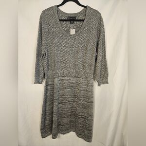 Lane Bryant Gray Textured Knit Fit & Flare Sweater Dress Size 18/20 NWT